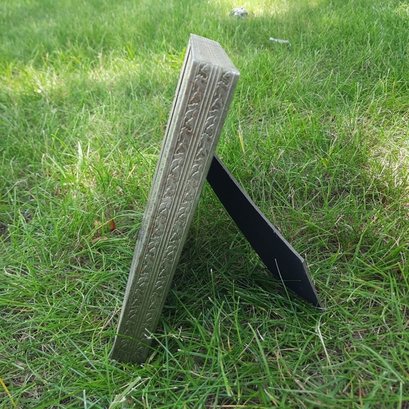 Vintage Handmade Dried Floral and Faux Floral Gold Metal Framed Art - Picture 6 of 9